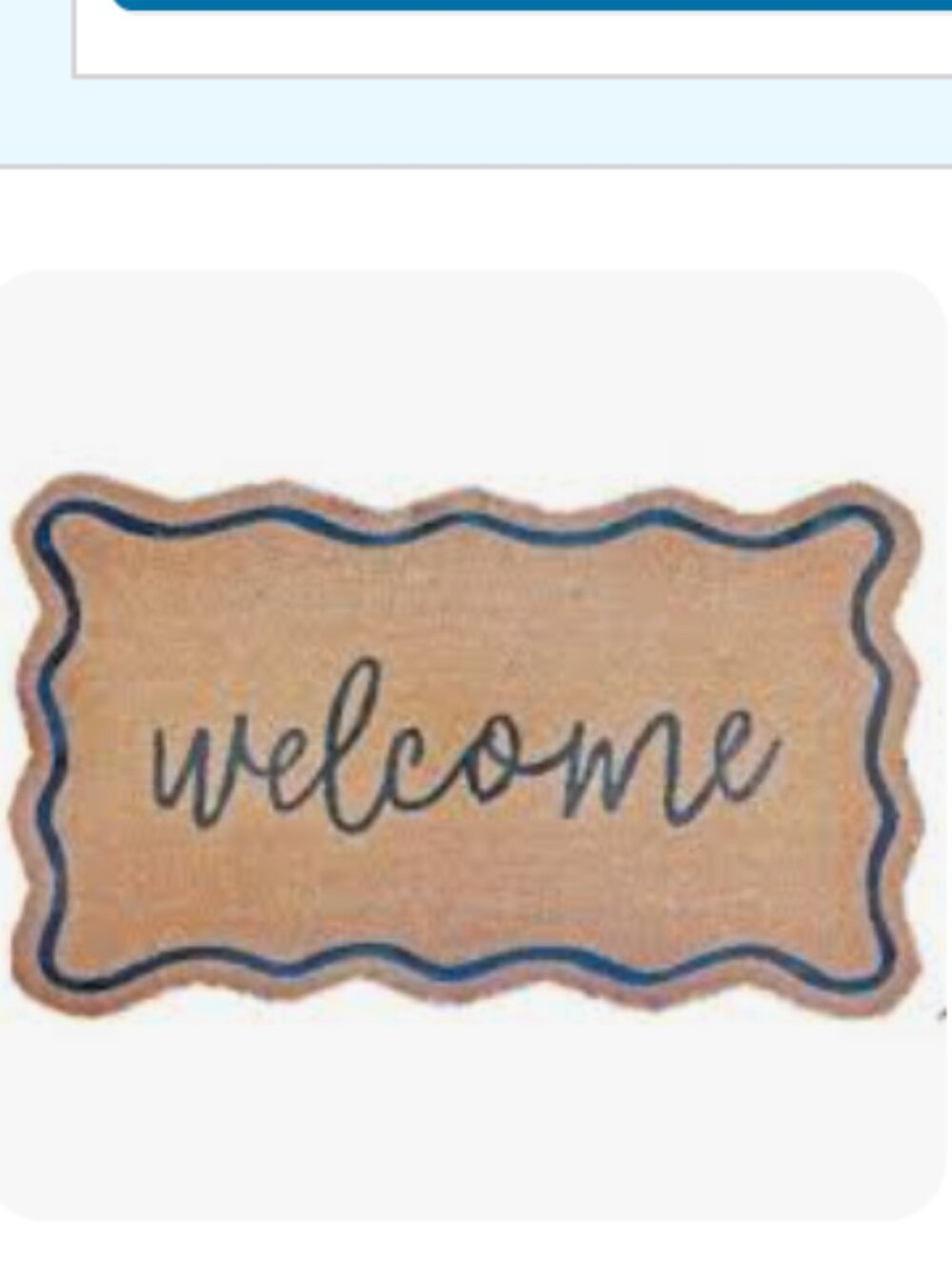 IH Casa Decor - Scallop Shape Coir Door Mat Welcome - Black Print